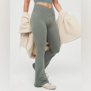 Aerie High Waisted Crossover Flare Leggings